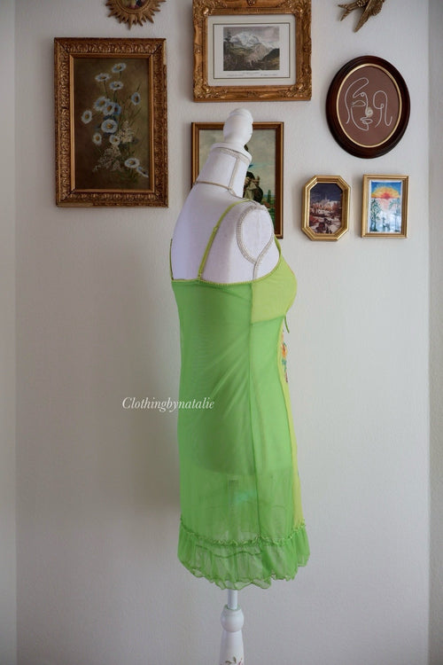 Embroidery Fairy Mesh Slip Dress (S)