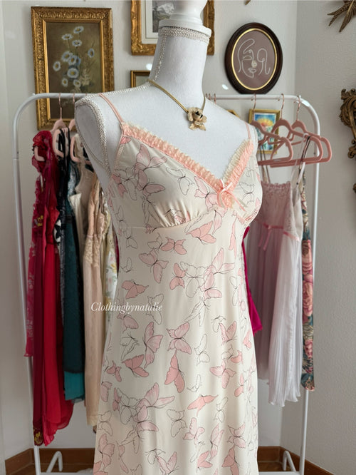 Butterfly Stretchy Slip Dress (S/M)