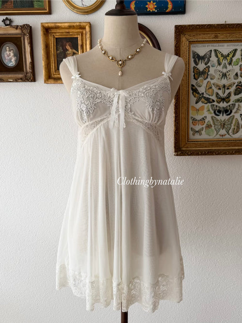 White Mesh Babydoll Size S