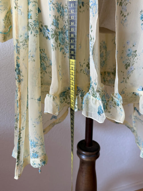 Vintage Yellow Sheer Chiffon Lounge Set size M