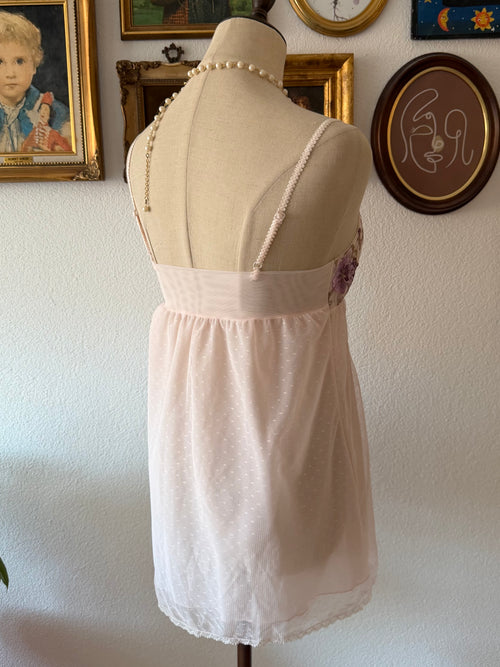 Embroidery Lila Mesh Mini Dress size S/small M