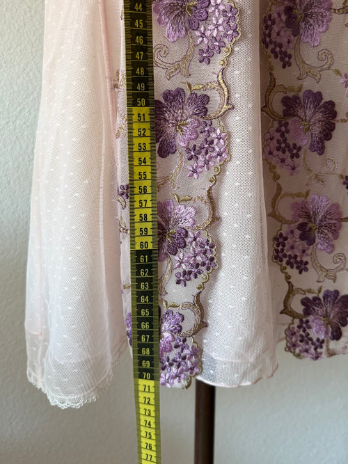 Embroidery Lila Mesh Mini Dress size S/small M