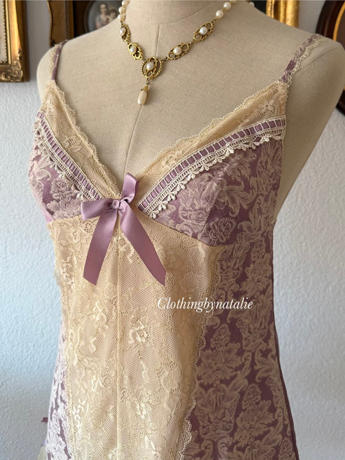 Vintage Purple Brocade Set size S/70/75A