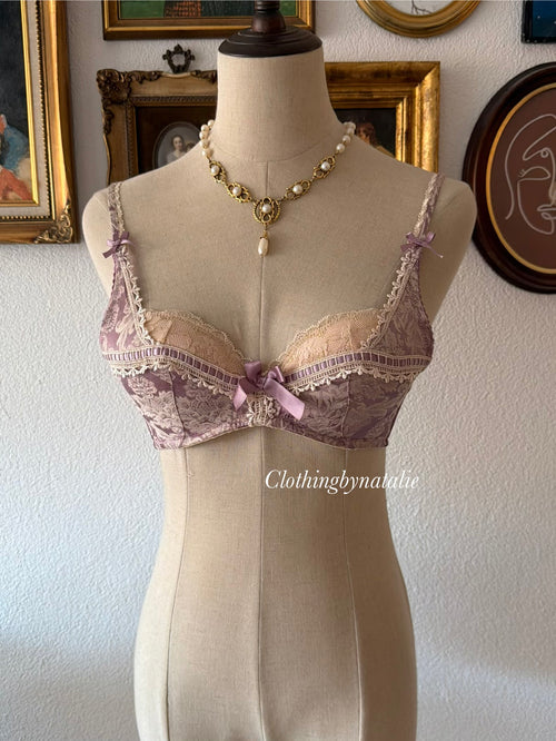 Vintage Purple Brocade Set size S/70/75A