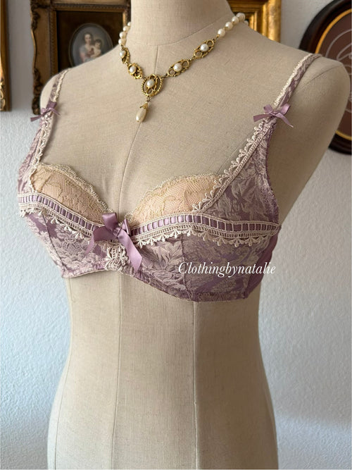 Vintage Purple Brocade Set size S/70/75A