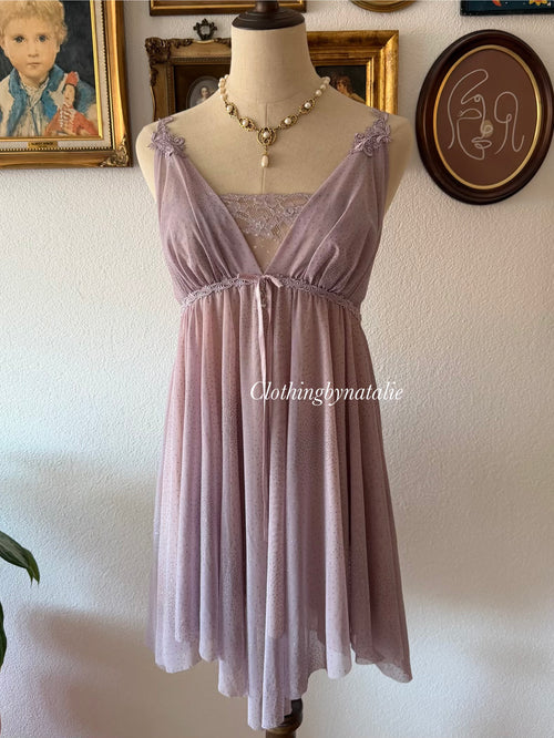 Purple Sheer Mesh Babydoll size S/M