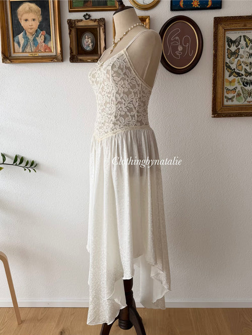 Drop Waist Satin Lace Slip Size XS