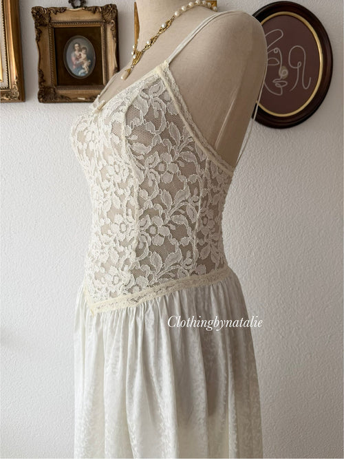 Drop Waist Satin Lace Slip Size XS