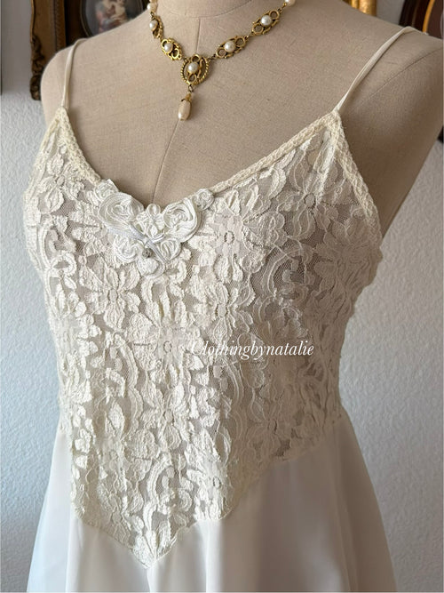 Val Mode White Lace Babydoll size M