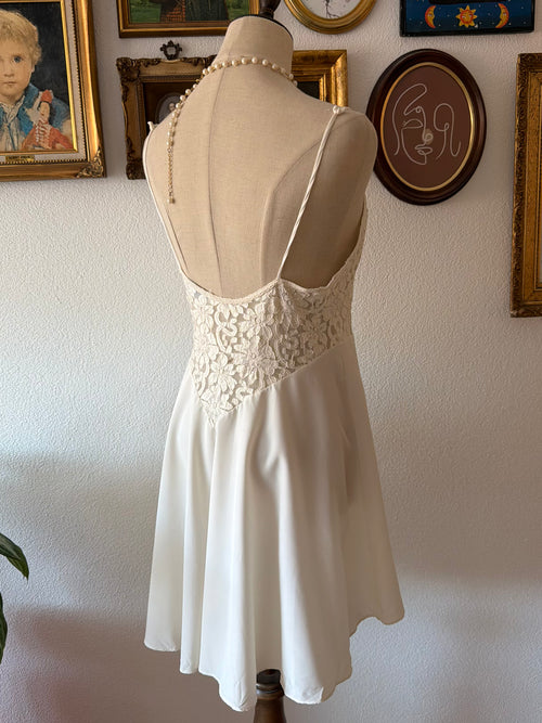 Val Mode White Lace Babydoll size M