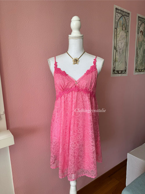 Coquette Pink Lace Babydoll (M)
