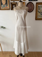 Etienne Fishtail White Maxi Dress Size M