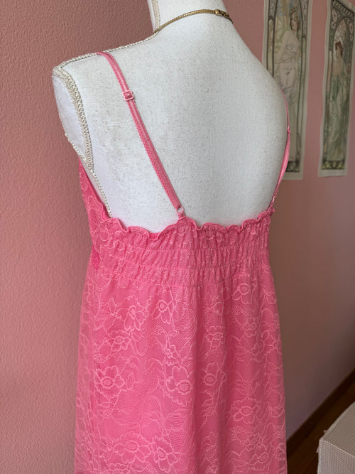 Coquette Pink Lace Babydoll (M)