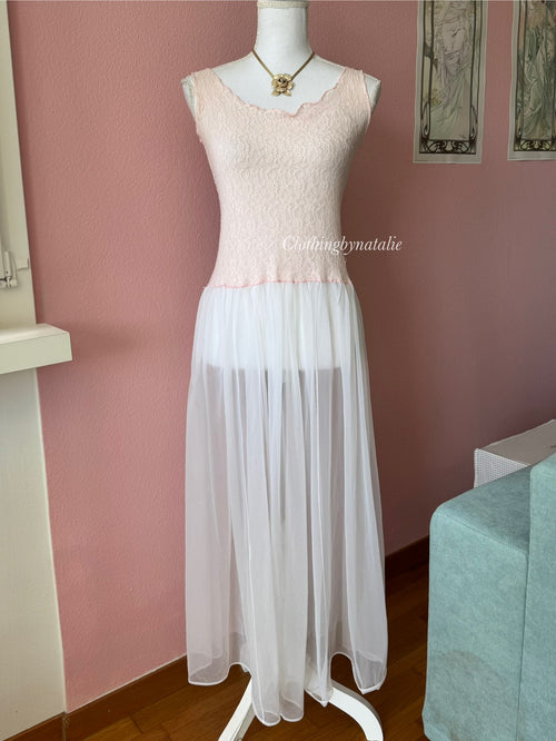 Vintage Chiffon Lace Maxi (S)