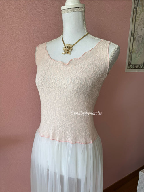 Vintage Chiffon Lace Maxi (S)