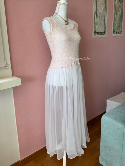 Vintage Chiffon Lace Maxi (S)