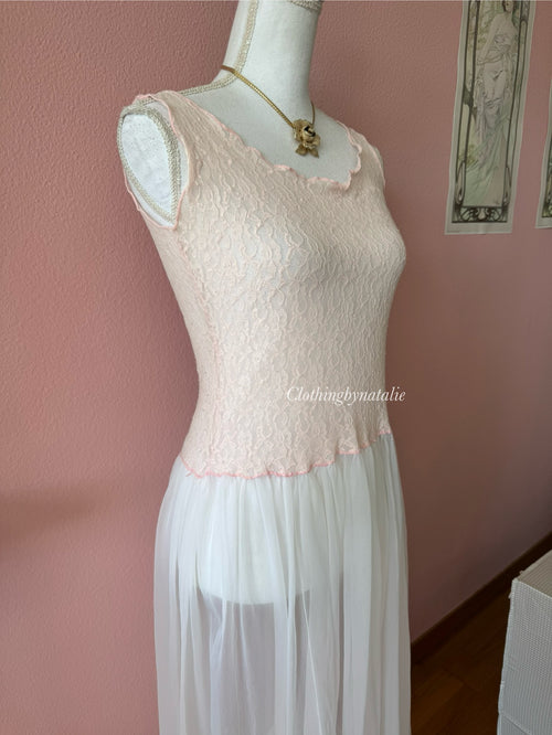Vintage Chiffon Lace Maxi (S)