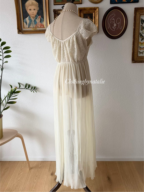 Barbizon Pleated Nylon Peignoir Set Size S