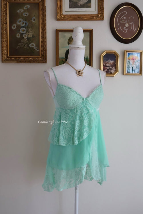 Delicates Mint Ruffe Babydoll (M/L)