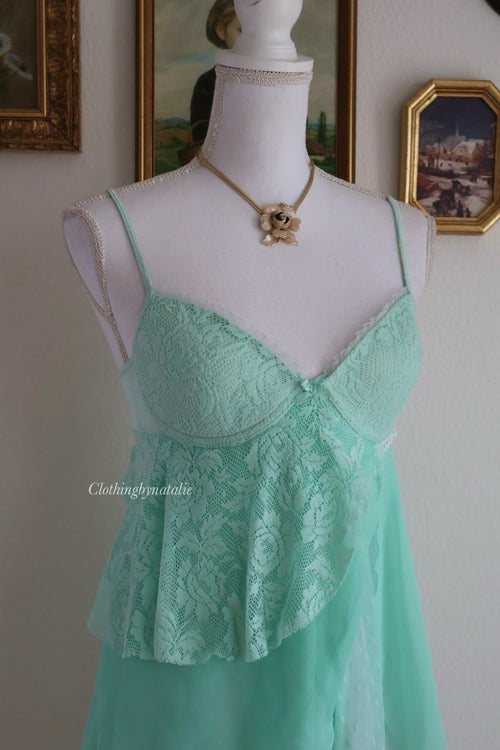 Delicates Mint Ruffe Babydoll (M/L)