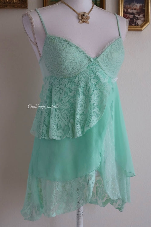Delicates Mint Ruffe Babydoll (M/L)