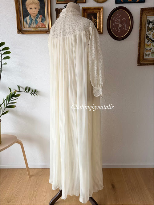 Barbizon Pleated Nylon Peignoir Set Size S