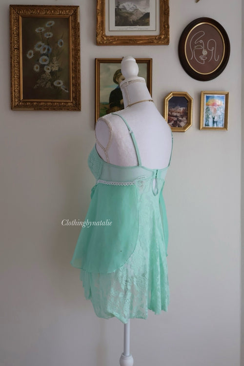 Delicates Mint Ruffe Babydoll (M/L)