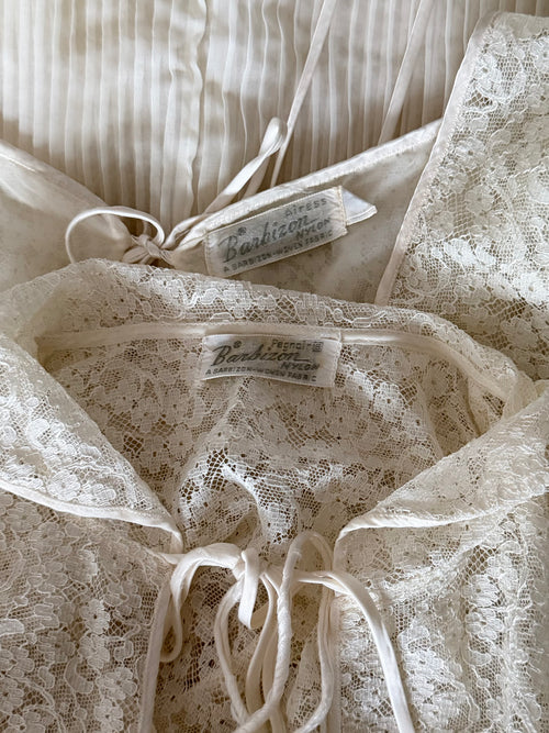 Barbizon Pleated Nylon Peignoir Set Size S