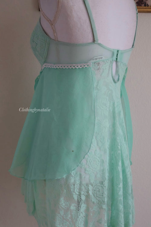 Delicates Mint Ruffe Babydoll (M/L)