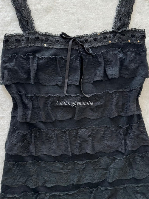 Black Ruffle Bodycon Dress Size S