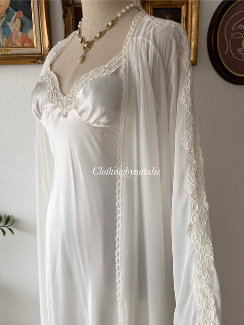 Lingerie Cacique Bridal Satin Peignoir Set Size S