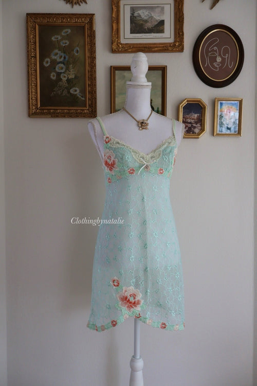 Sonore Mint Lace Slip Dress (S)