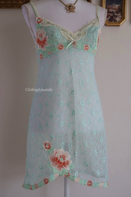 Sonore Mint Lace Slip Dress (S)