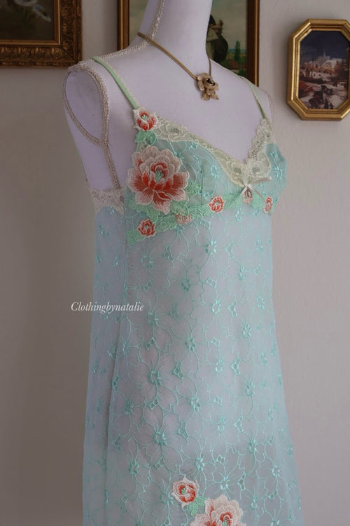 Sonore Mint Lace Slip Dress (S)