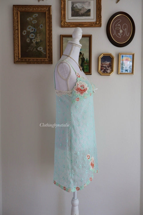 Sonore Mint Lace Slip Dress (S)