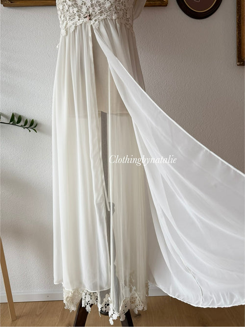Flora Nikrooz Bridal Maxi Peignoir Set Size S
