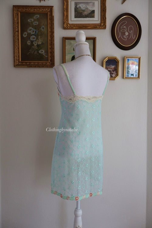 Sonore Mint Lace Slip Dress (S)