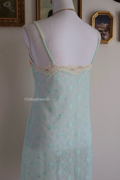 Sonore Mint Lace Slip Dress (S)