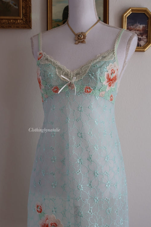 Sonore Mint Lace Slip Dress (S)