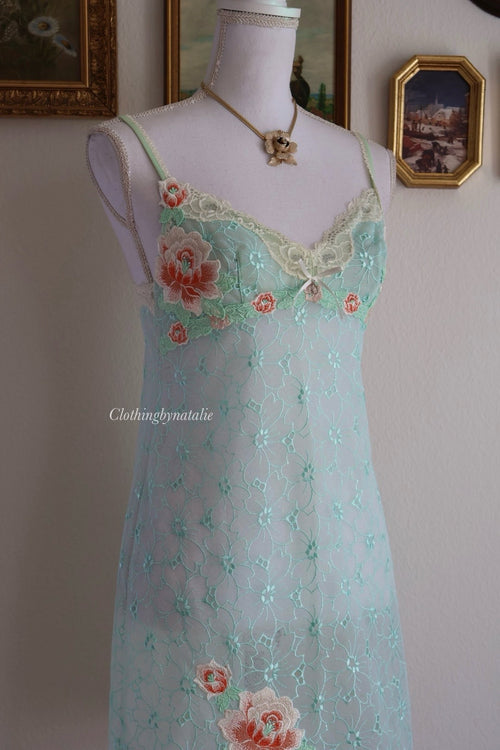 Sonore Mint Lace Slip Dress (S)