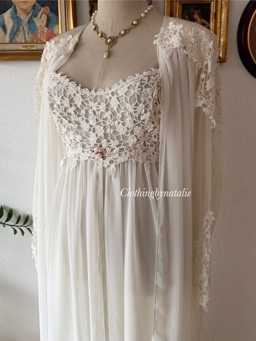 Flora Nikrooz Bridal Maxi Peignoir Set Size S
