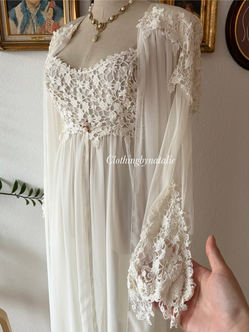 Flora Nikrooz Bridal Maxi Peignoir Set Size S