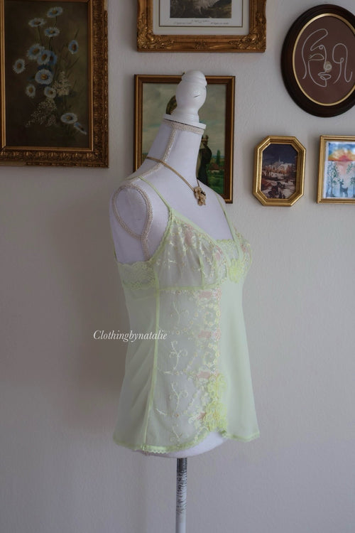 Japanese Mint Chiffon Cami (New 100% - S)