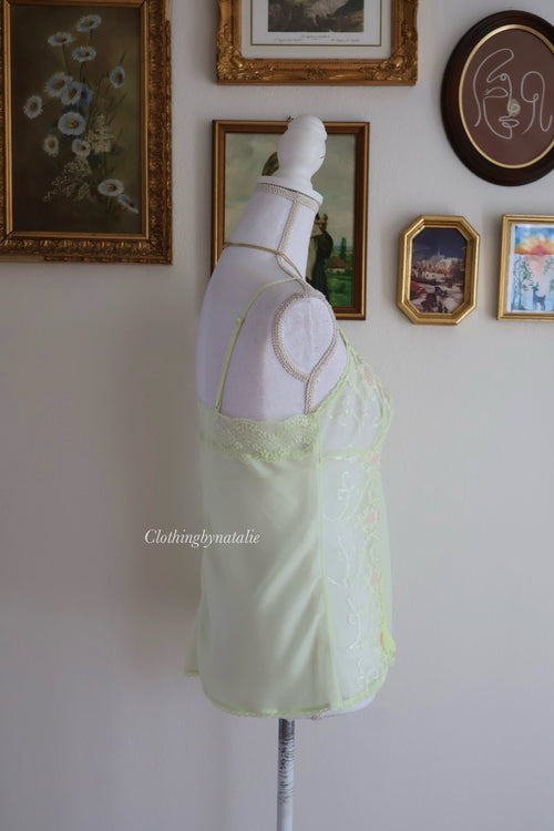 Japanese Mint Chiffon Cami (New 100% - S)