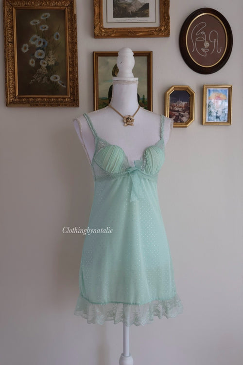 Eblin Mint Ruffle Babydoll (S)