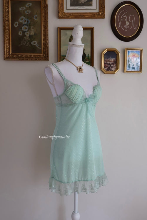 Eblin Mint Ruffle Babydoll (S)