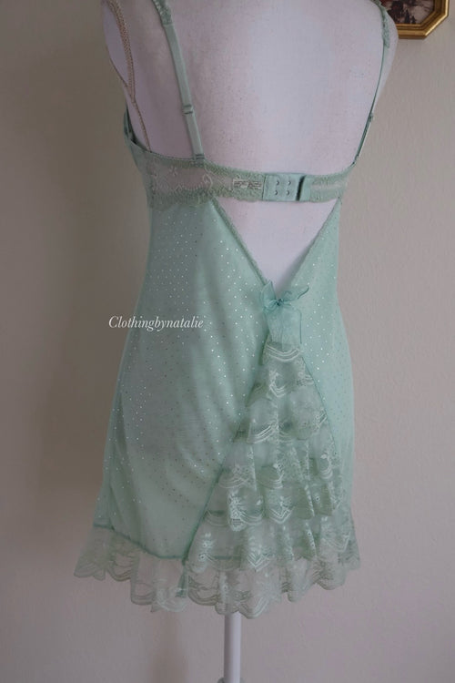Eblin Mint Ruffle Babydoll (S)