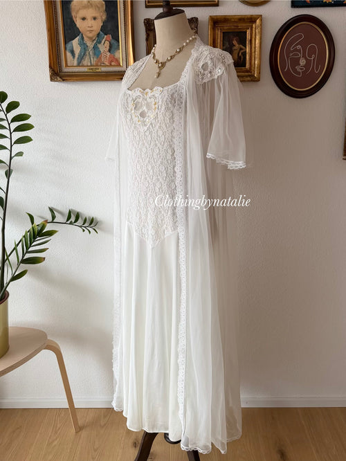 Val Mode Bridal Nylon Maxi Peignoir Size M