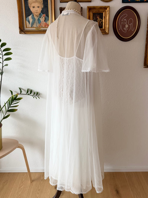 Val Mode Bridal Nylon Maxi Peignoir Size M