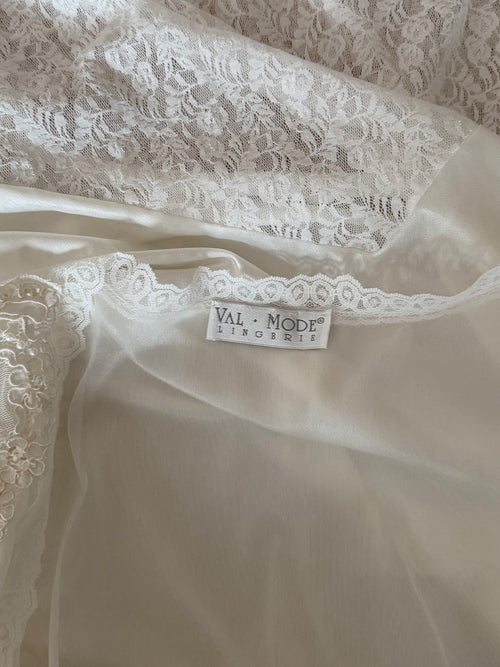Val Mode Bridal Nylon Maxi Peignoir Size M